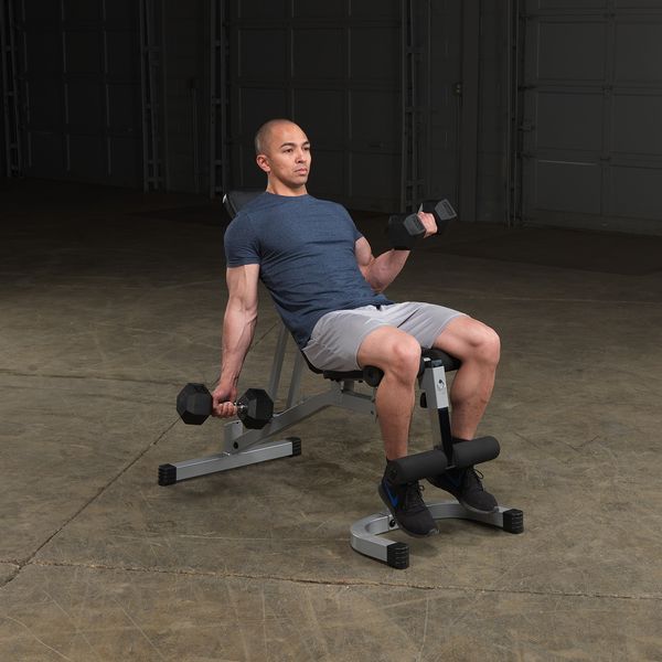 Body-Solid Powerline Flat Incline Decline Bench PFID130X Bicep Curls