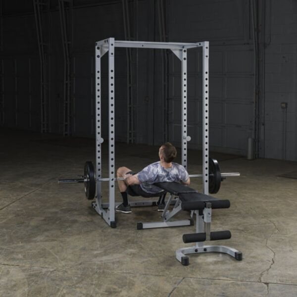 Body-Solid Powerline Power Rack PPR200X Hip Thrust with Barbell