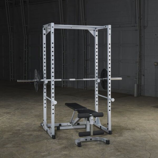 Body-Solid Powerline Power Rack PPR200X with Barbell and Bench
