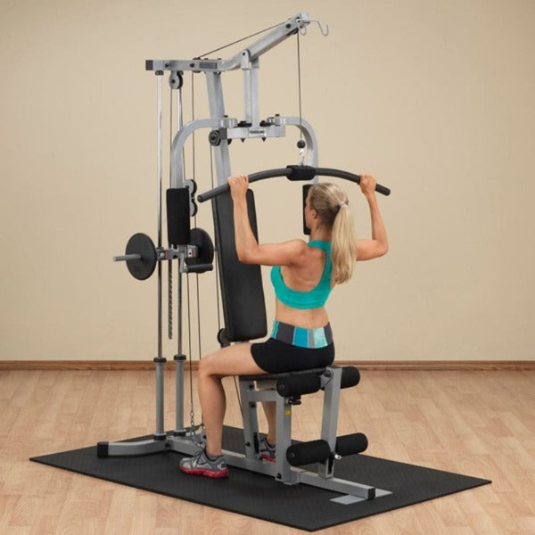 Body-Solid Powerline Single Stack Home Gym PHG1000X lat down 