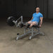 Body-Solid Pro Club LVLE Leverage Leg Extension Model with Leg Extended with Olympic Plates