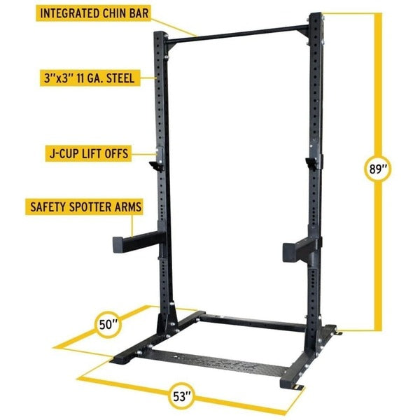 Body-Solid Pro Clubline Commercial Half Rack SPR500 Features and Dimensions