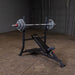 Body-Solid Pro Clubline Olympic Incline Bench SOIB250 Weight Racked on 2nd Rung