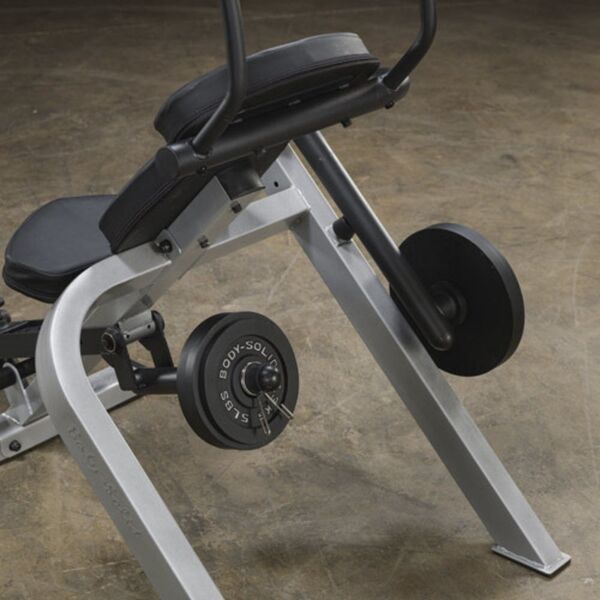 Body-Solid Semi-Recumbent Ab Bench  adding weight plates for intensity