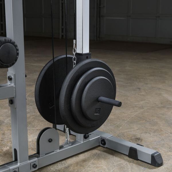 Body-Solid Pro Lat Pulldown Low Row Machine GLM83 Weight Plate Posts