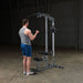 Body-Solid Pro Lat Pulldown Low Row Machine GLM83 Standing Bicept Curl 
