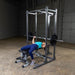 Body-Solid Powerline Pipe Pin and Safeties PPRPS with model bench pressing 