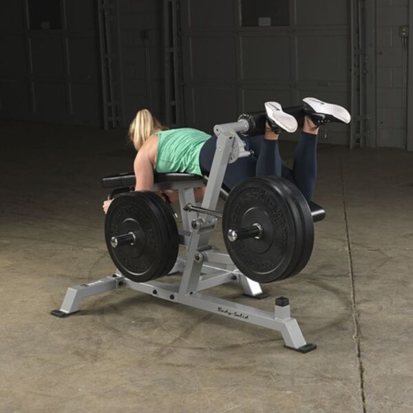 The Body-Solid ProClubLine Leverage Leg Curl Machine (LVLC) Backview