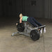 The Body-Solid ProClubLine Leverage Leg Curl Machine (LVLC) Backview with leg reclined in  relax position
