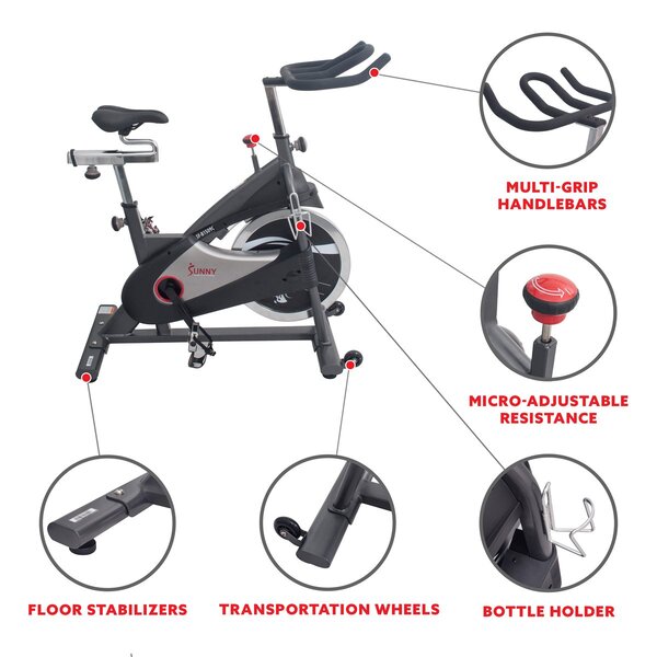 Sunny exercise bike online pedals