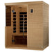 Dynamic 3 Person Bilbao Ultra Low Emf Far Infrared Sauna DYN-5830-01 front angle view