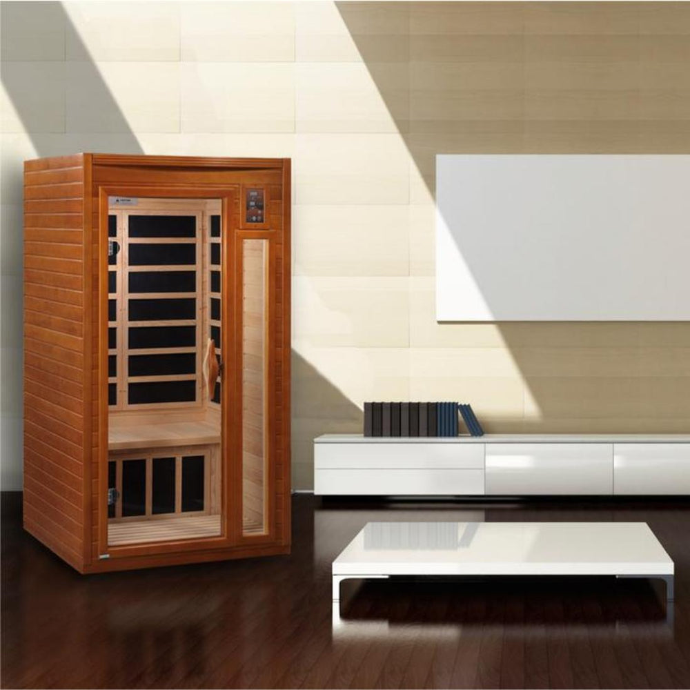 Dynamic "Barcelona" 1-2-person Low  EMF Far Infrared Sauna, DYN-6106-01 inside home example