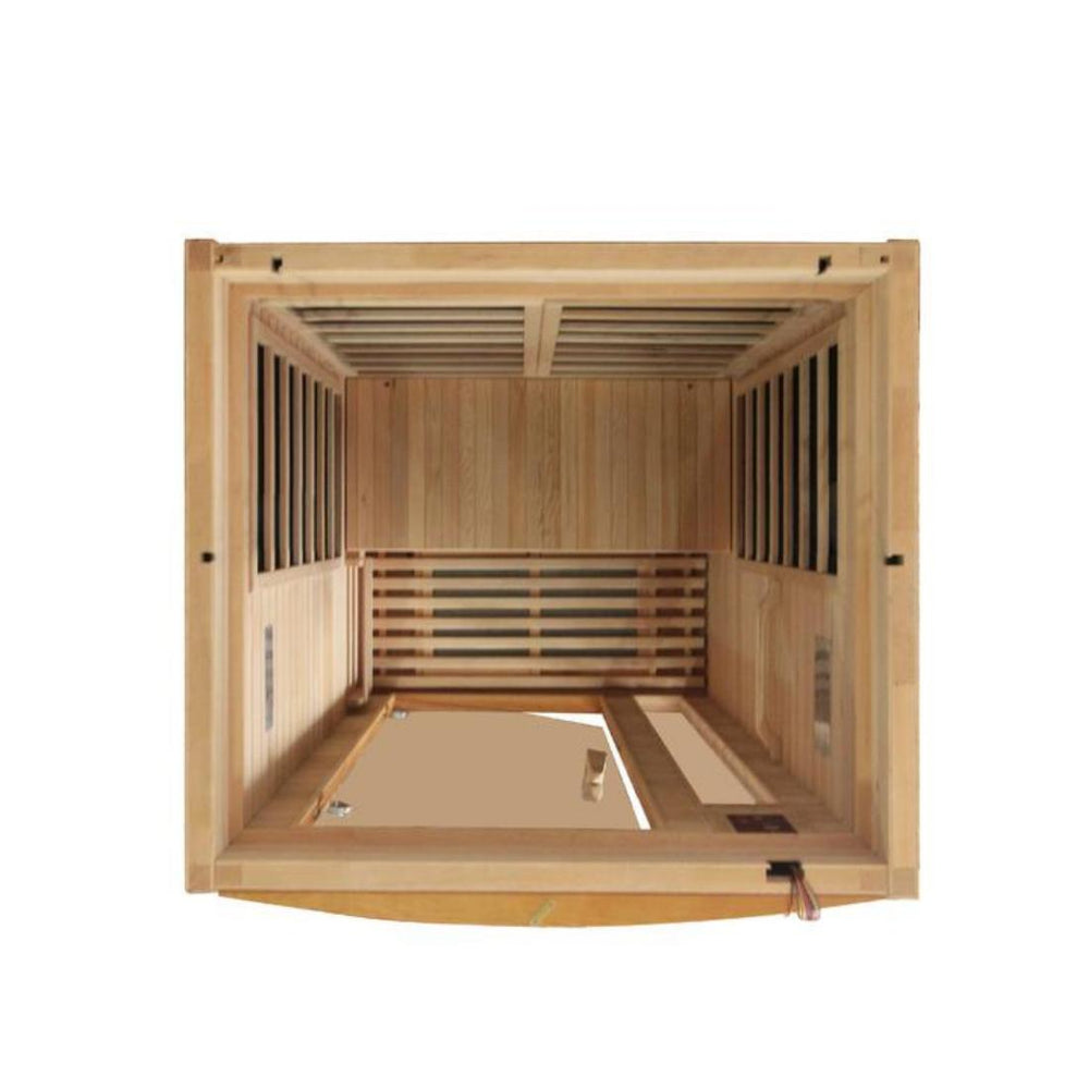 Dynamic "Barcelona" 1-2-person Low  EMF Far Infrared Sauna, DYN-6106-01 interior layout