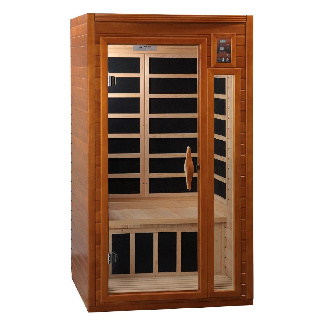 Dynamic "Barcelona Elite" 1-2-person Ultra Low EMF Far Infrared Sauna, DYN-6106-01 Elite Angle View
