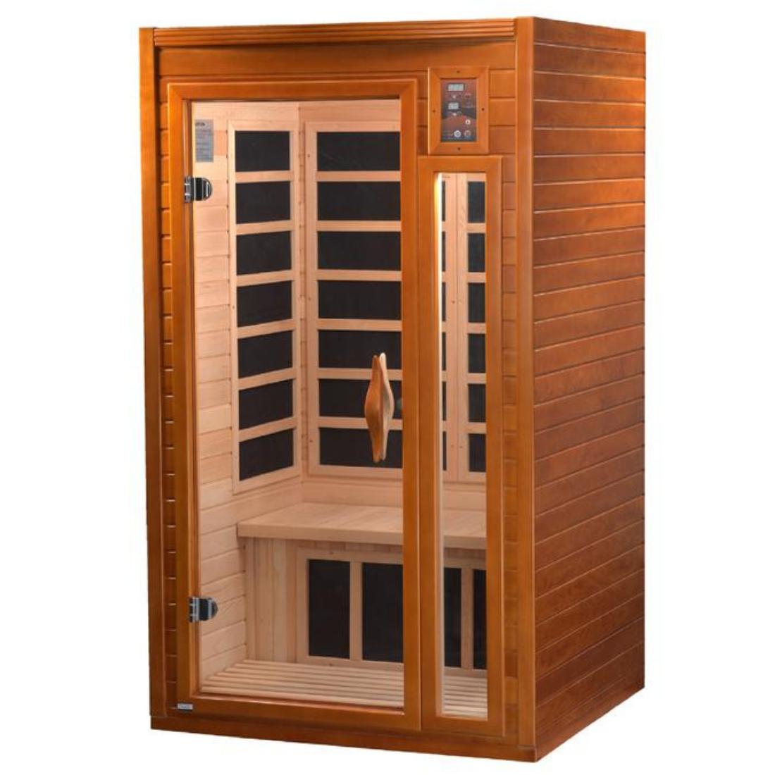 Dynamic "Barcelona Elite" 1-2-person Ultra Low EMF Far Infrared Sauna, DYN-6106-01 Elite Front Angle View
