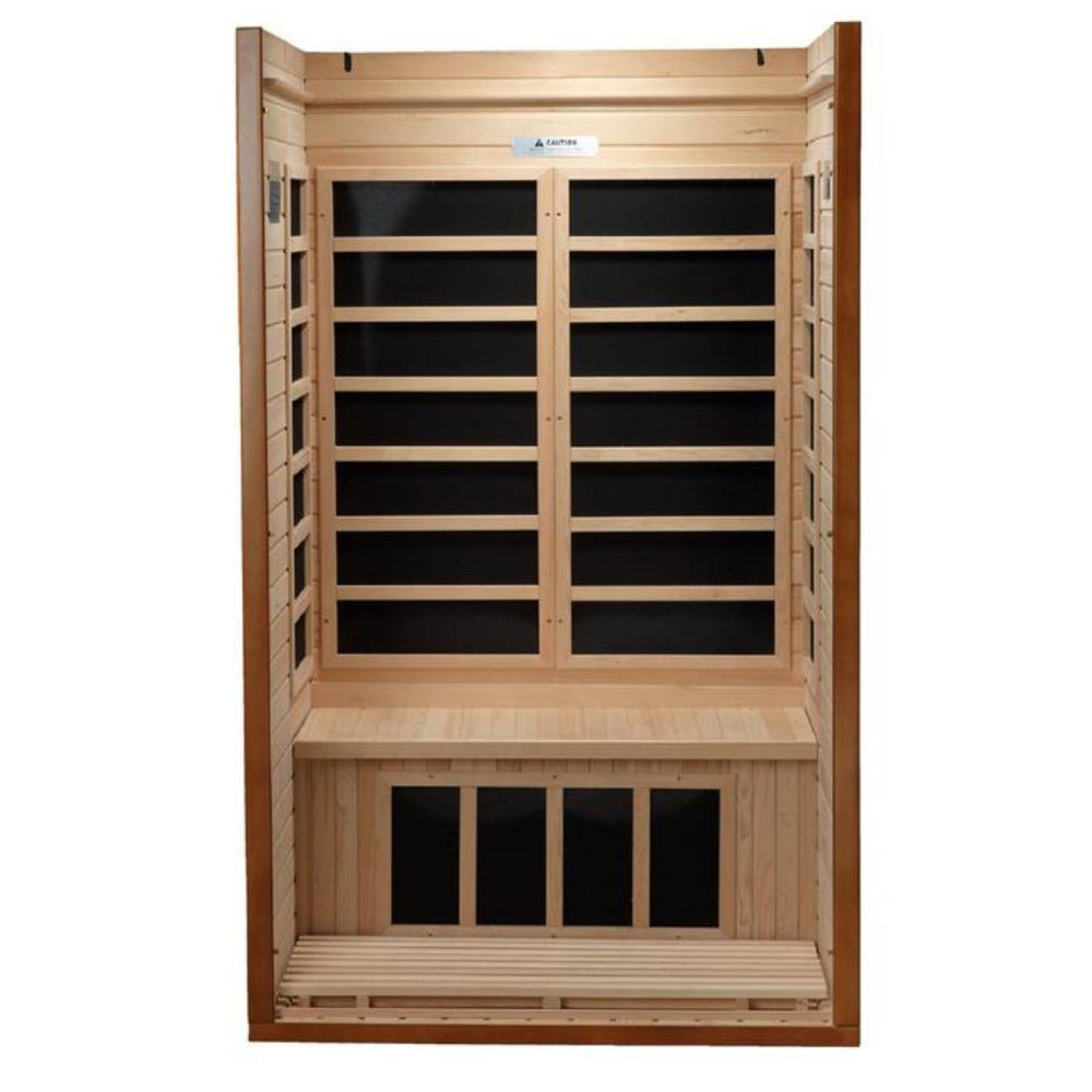 Dynamic "Barcelona Elite" 1-2-person Ultra Low EMF Far Infrared Sauna, DYN-6106-01 Elite interior layout