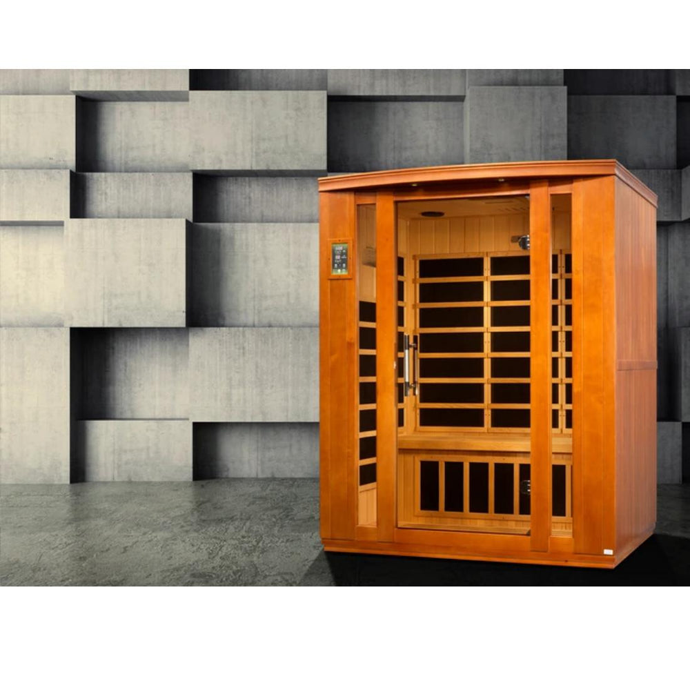 Dynamic-Bellagio-Edition-3-Person-Low-EMF-Far-Infrared-Sauna-DYN-6306-01 inside a home