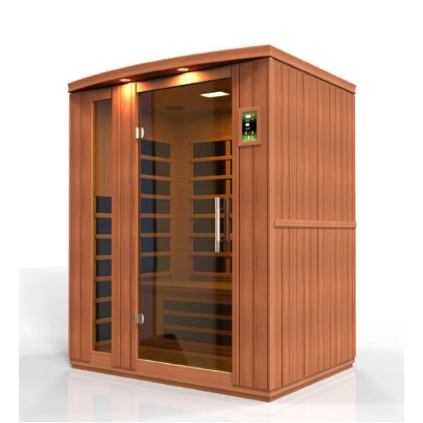 Dynamic "Lugano Elite" 3-Person Ultra Low EMF Far Infrared Sauna, DYN-6336-03 FS Side Panel from Front
