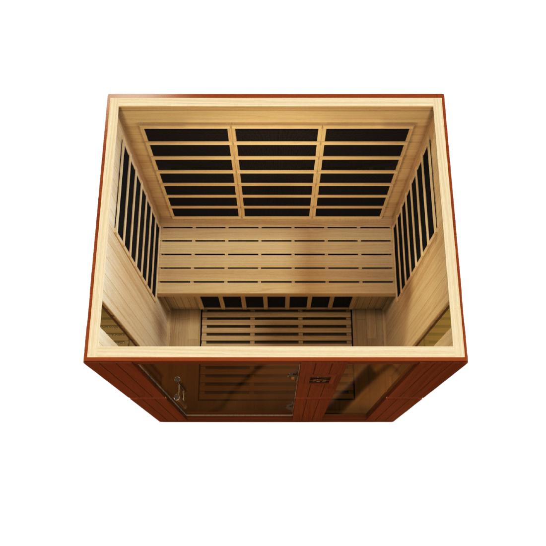Dynamic "Palermo Edition" 3-Person Low EMF Far Infrared Sauna, DYN-6330-01 interior heating panels