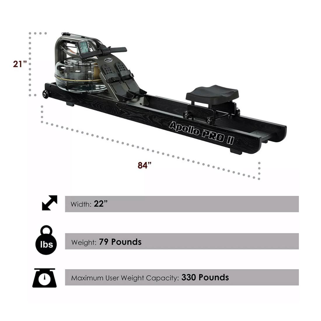 First Degree Fitness Apollo Pro V Reserve Water Rowing Machine ...