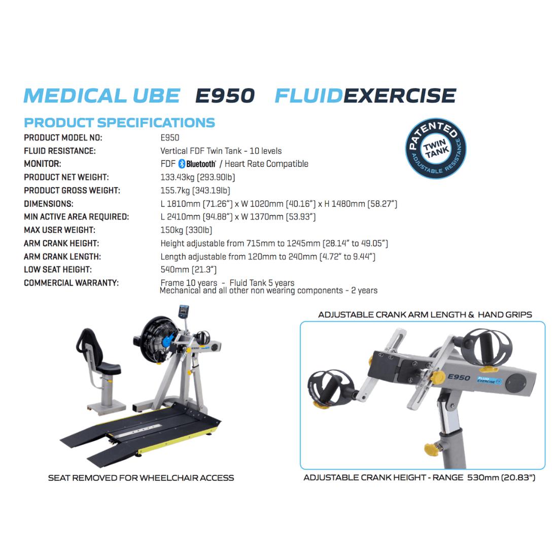 First Degree Fitness E950 Medical Ube Specifications