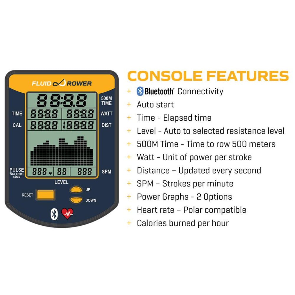 First Degree Fitness Neon Pro V AR Indoor Water Rower, Black Console