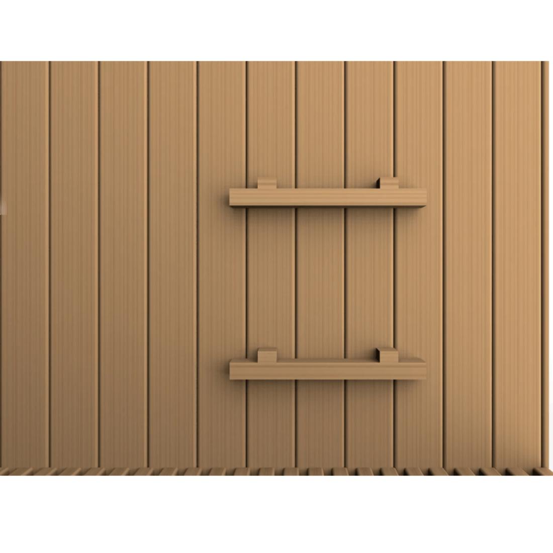 Golden Designs "Sundsvall Edition" 2-Person Traditional Steam Sauna - Canadian Red Cedar, GDI-7289-01 vertical shelf placement.