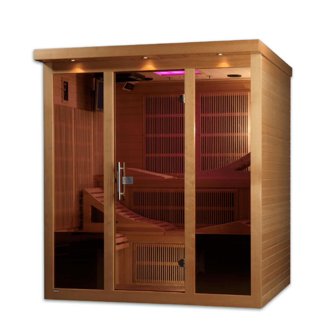 Golden-Designs- "Monaco" 6-Person Near Zero EMF Far Infrared Sauna GDI-6996-01 - front view