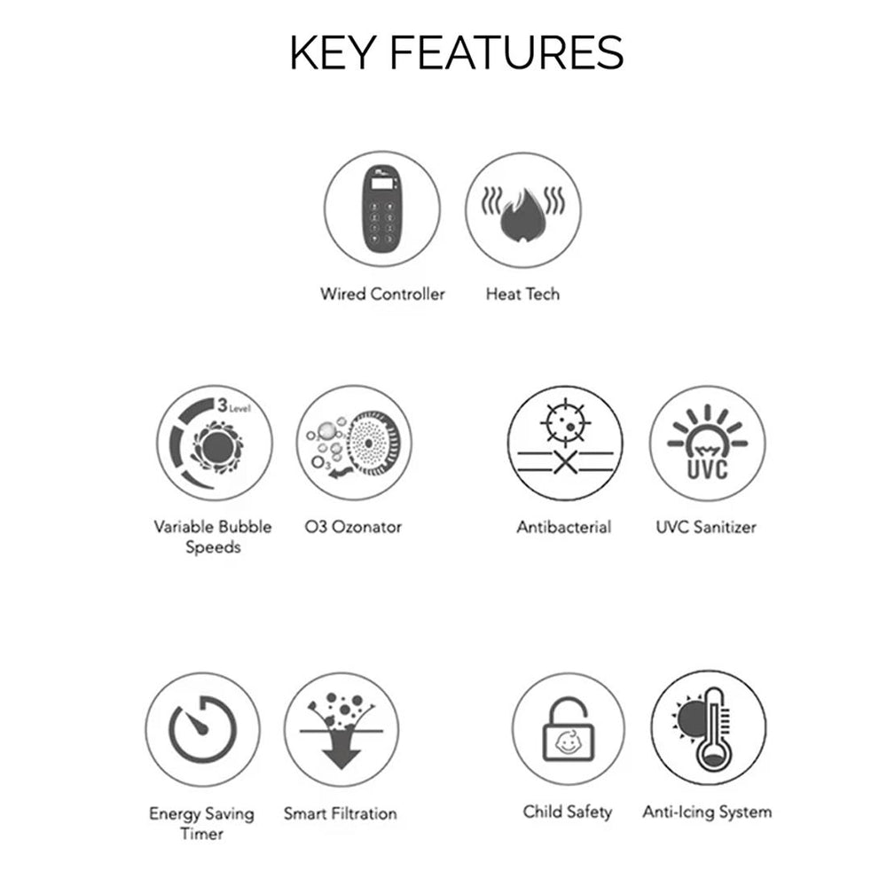 M-Spa Urban Series Aurora 6-Person Inflatable Hot Tub, D-AU06 features