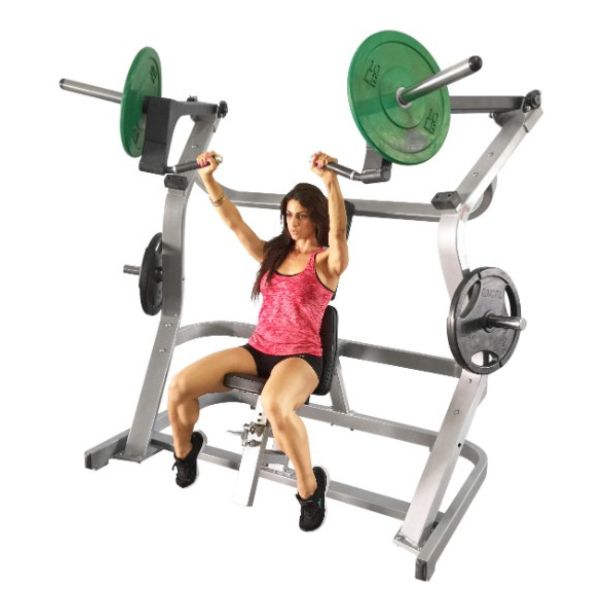 Muscle D Iso - Lateral Wide Chest Press MDP - 1003 female exercising