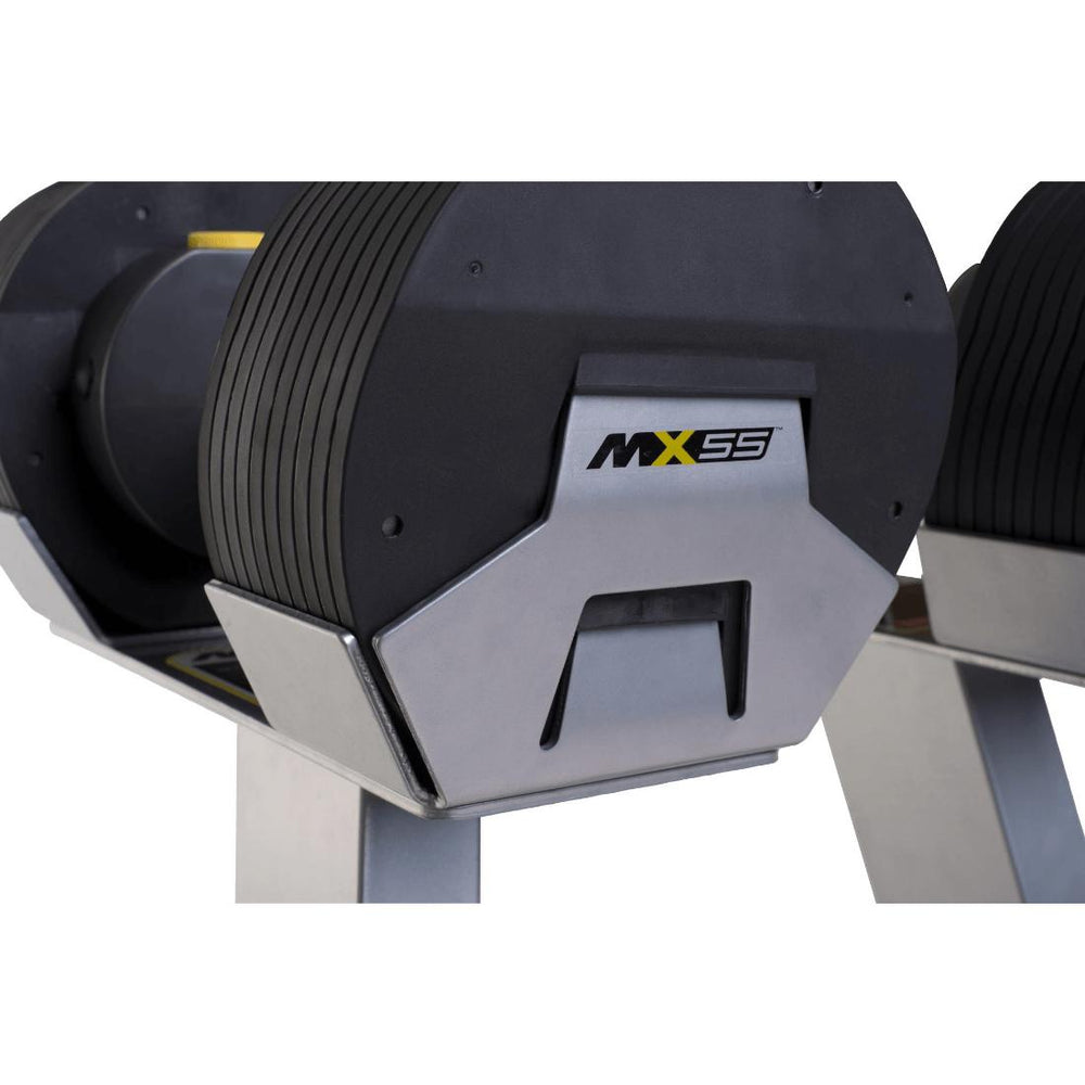 MX Select Adjustable Dumbbells MX55 with Stand close up