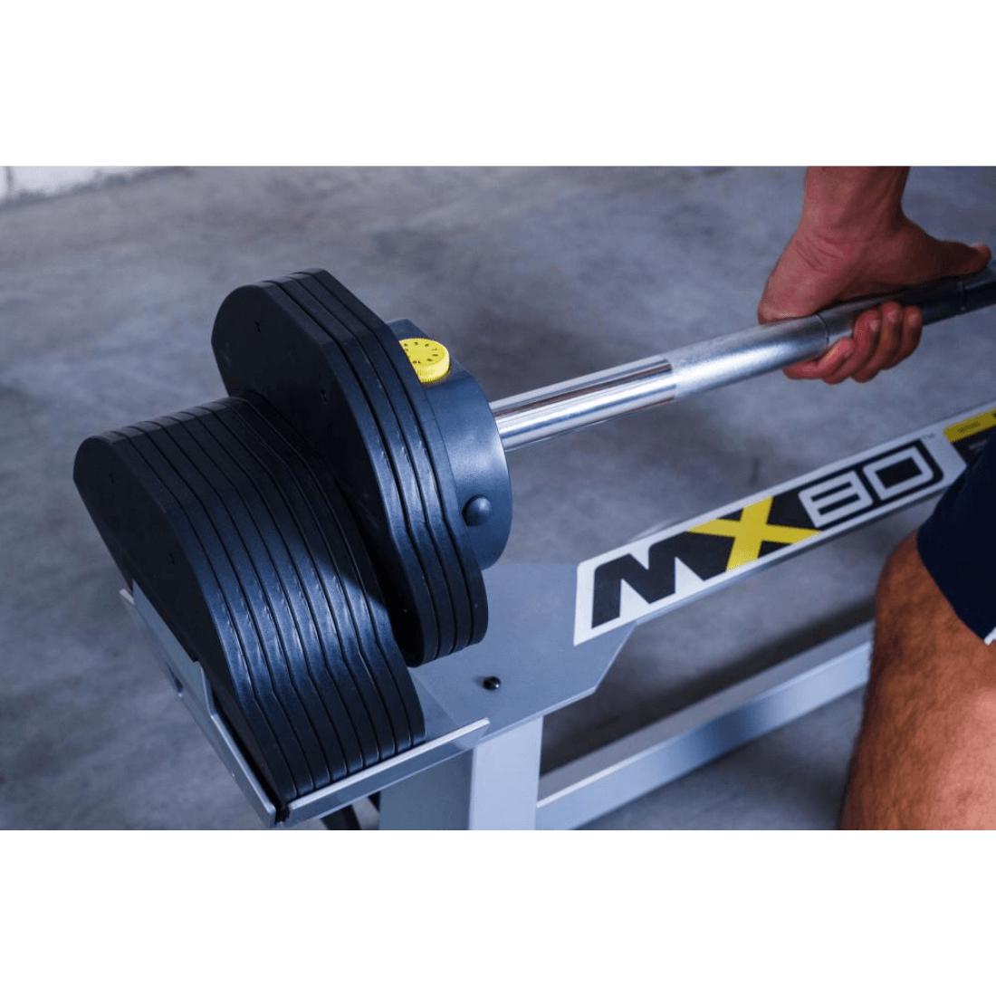 MX Select Adjustable EZ Curl Bar MX80 Weight System in Use