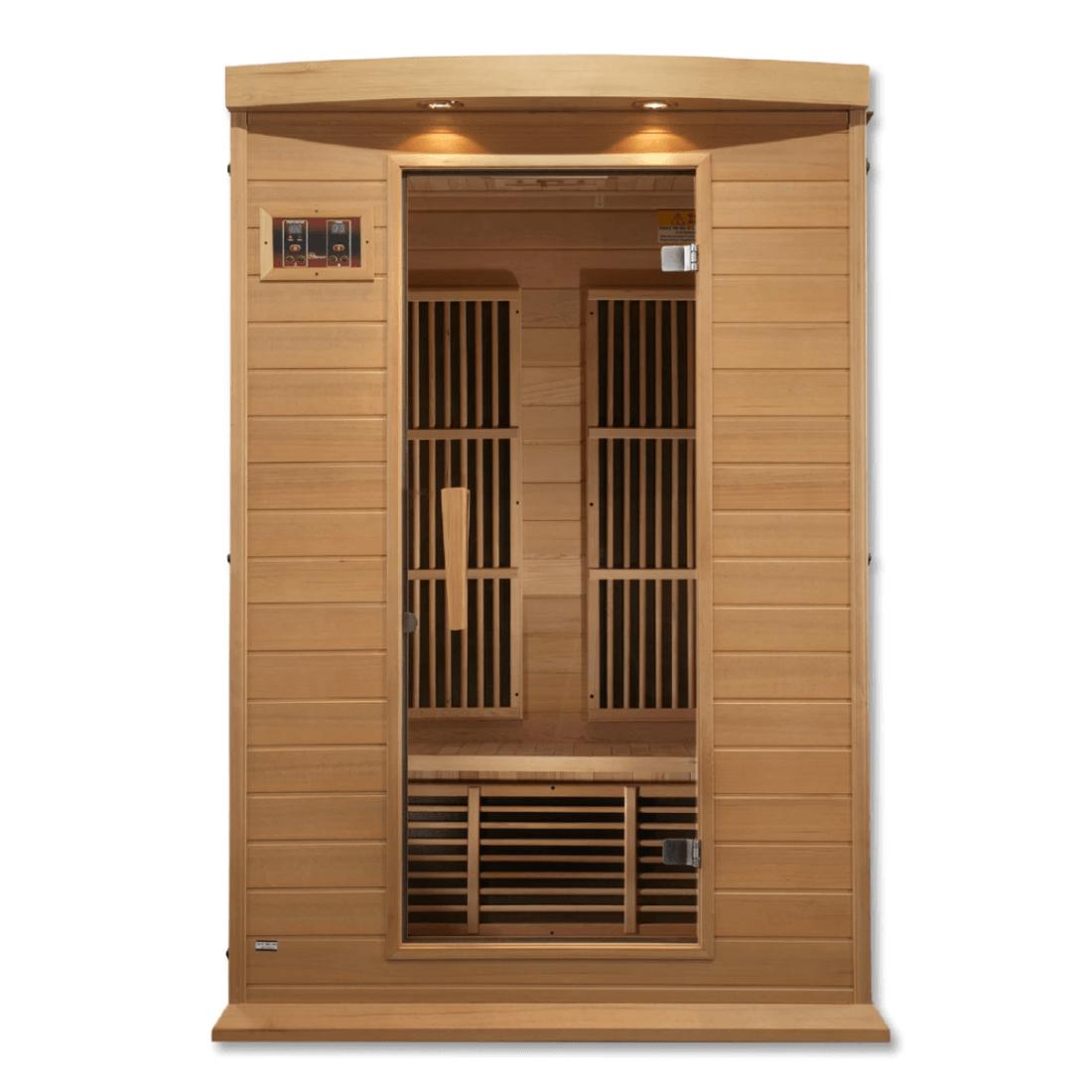 Maxxus 2 Per Near Zero EMF FAR Infrared Canadian Hemlock Sauna, MX-K206-01-ZF front view