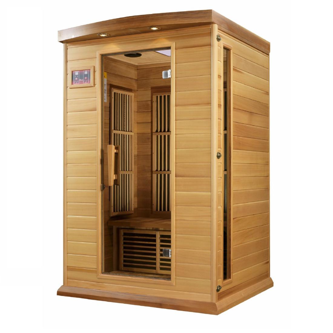 Maxxus 2 Person Low EMF Infrared Sauna in Canadian Red Cedar, MX-K206-01 CED Angle View