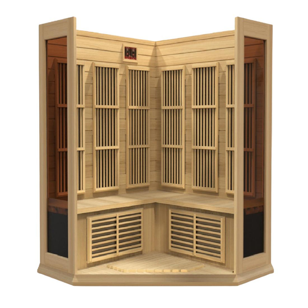 Maxxus 3 Per Corner Low EMF FAR Infrared Canadian Hemlock Sauna, MX-K356-01 Heating Panels