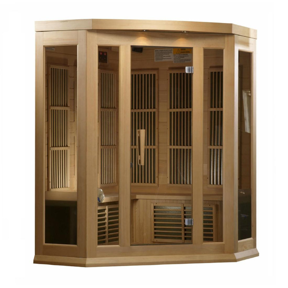 Maxxus 3 Per Corner Near Zero EMF FAR Infrared Canadian Hemlock Sauna, MX-K356-01 ZF