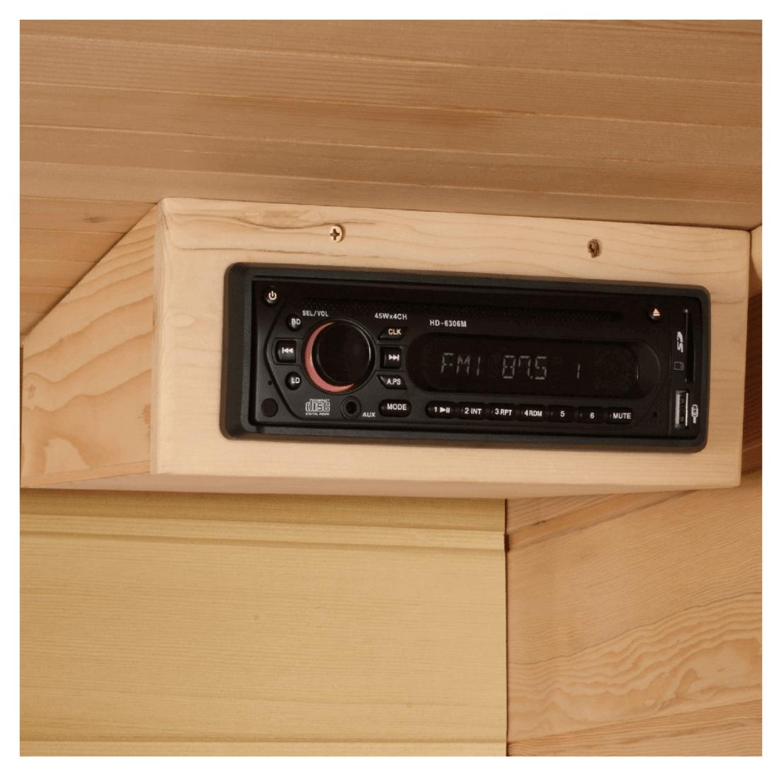 Maxxus 3 Per Near Zero EMF FAR Infrared Canadian Hemlock Sauna, MX-K306-01-ZF audio control