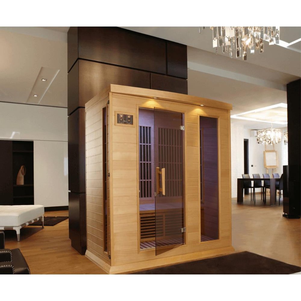 Maxxus 3 Per Near Zero EMF FAR Infrared Canadian Hemlock Sauna, MX-K306-01-ZF inside