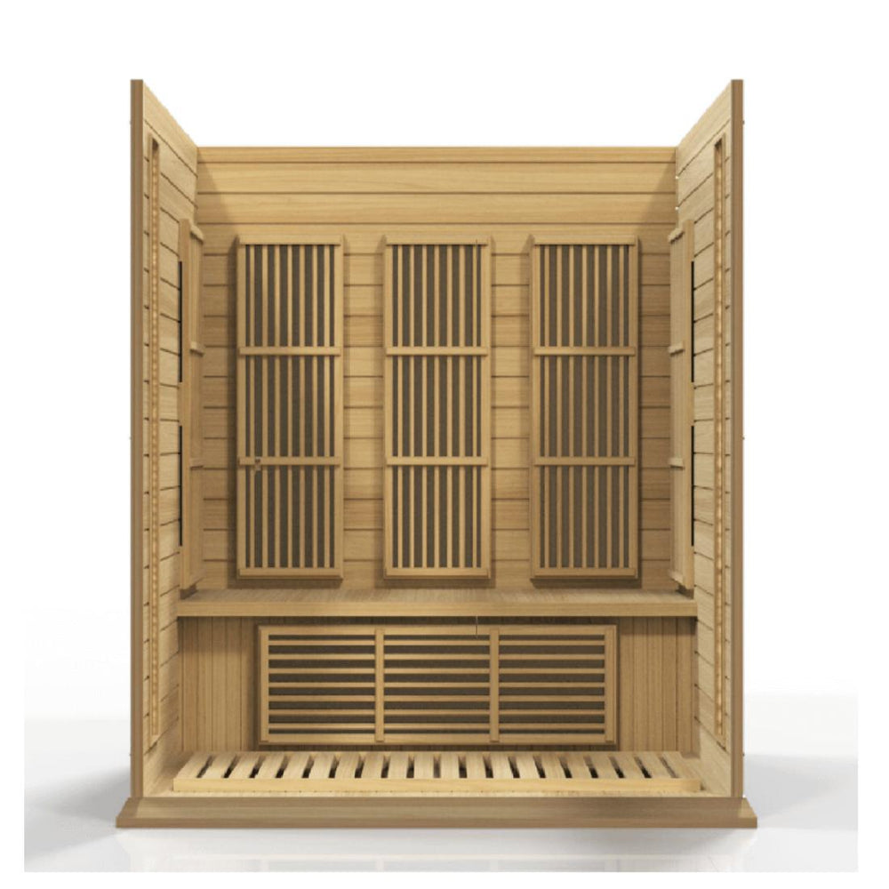 Maxxus 3 Per Near Zero EMF FAR Infrared Canadian Hemlock Sauna, MX-K306-01-ZF interior