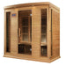 Maxxus 4 Per Low EMF FAR Infrared Carbon Canadian Red Cedar Sauna, MX-K406-01 CED front angle view.