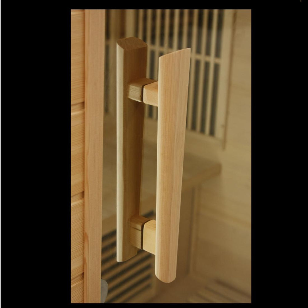 Maxxus-4-Person-Near-Zero-EMF-FAR-Infrared-Sauna-Canadian-Hemlock-MX-K406-01-ZF-CED door handle