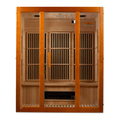 Maxxus "Alpine" Dual Tech 3 person Low EMF FAR Infrared Sauna Canadian Hemlock MX-J306-02S Front Panels