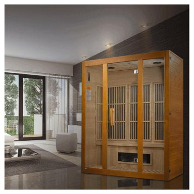 Maxxus "Alpine" Dual Tech 3 person Low EMF FAR Infrared Sauna Canadian Hemlock MX-J306-02S Inside a Home