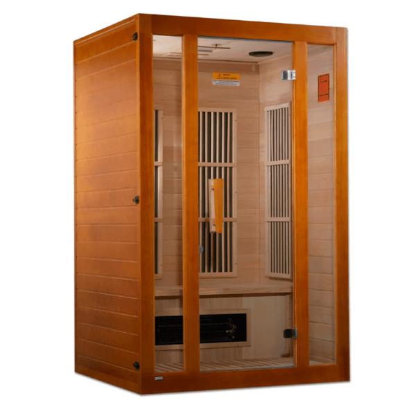 Maxxus Aspen Dual Tech 2 person Low EMF FAR Infrared Sauna Canadian Hemlock MX-J206-02S Door Placement