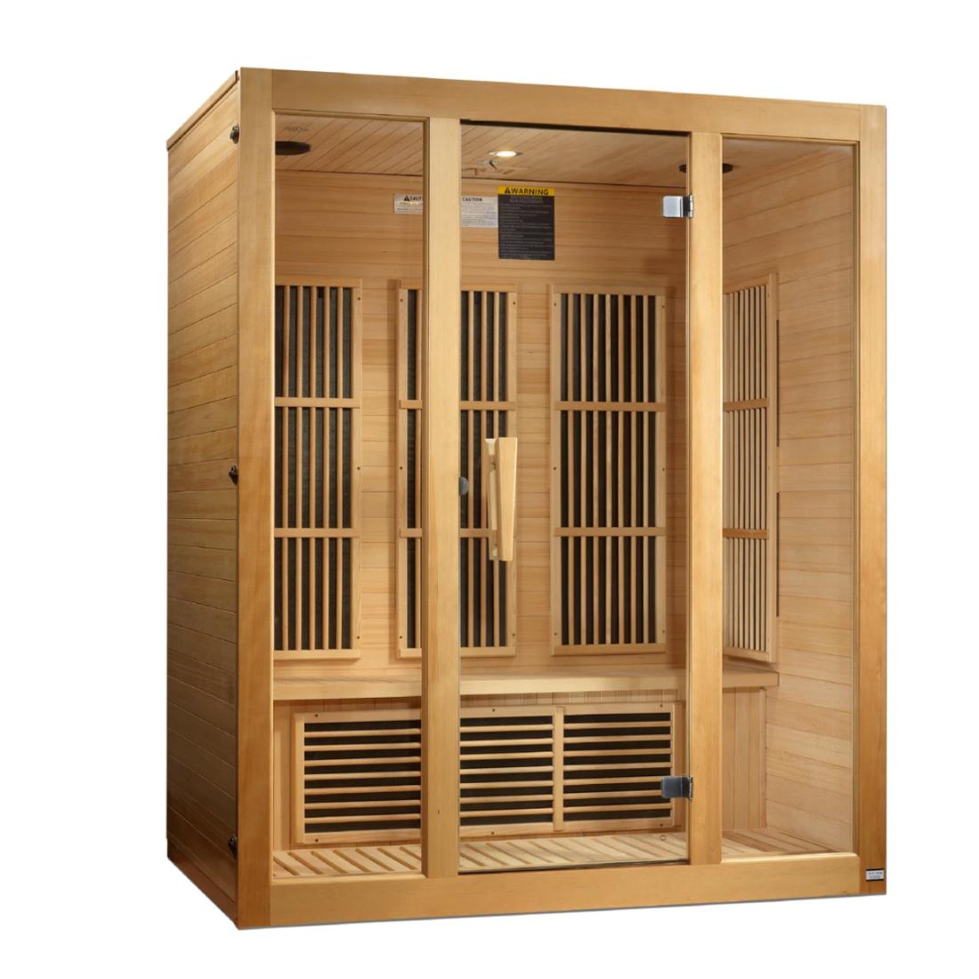 Maxxus "Bellevue Edition" 3 Per Low EMF FAR Infrared Carbon Canadian Hemlock Sauna MX-J306-01