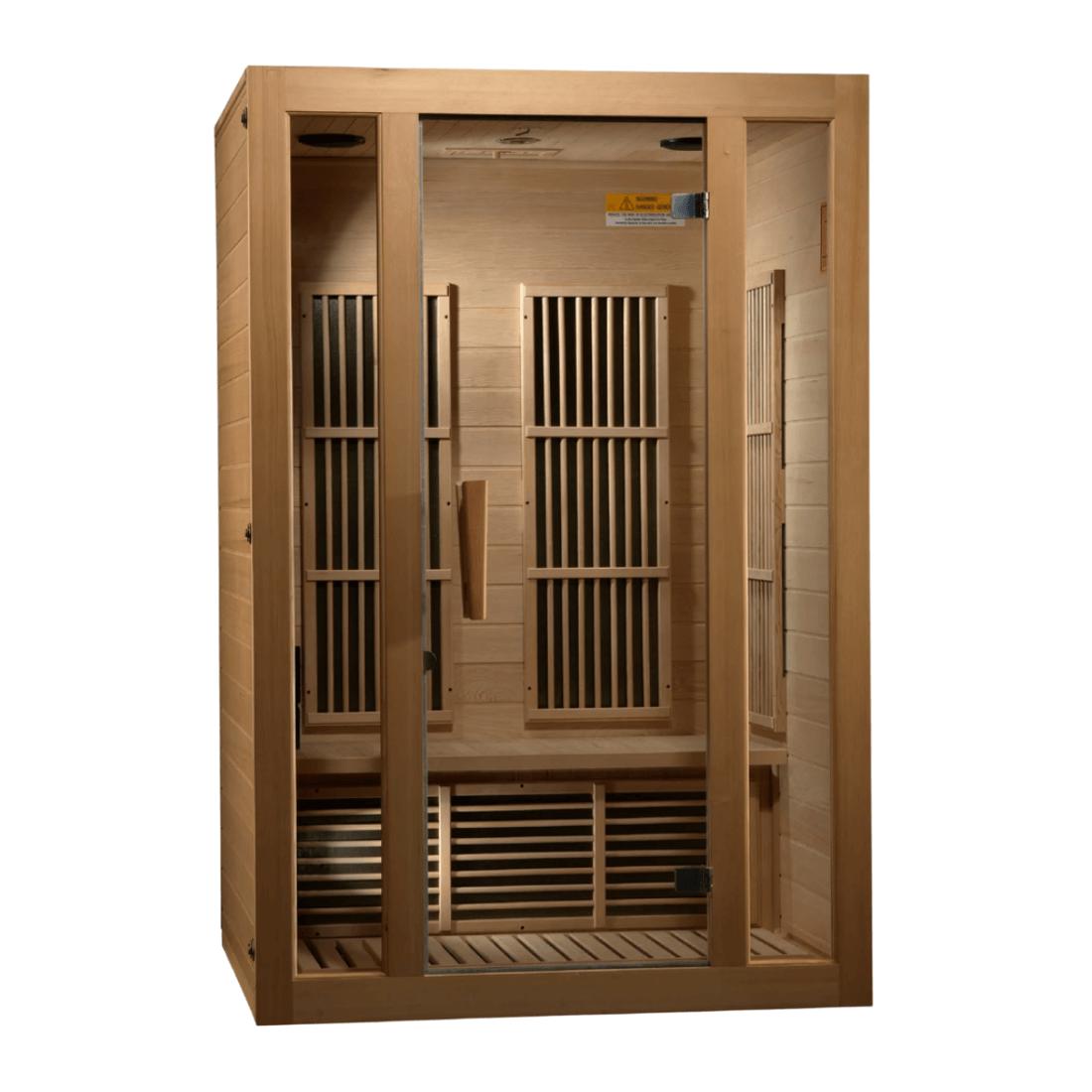 Maxxus "Seattle Edition" 2 Per Low EMF FAR Infrared Carbon Canadian Hemlock Sauna, MX-J206-01 front panels and door handle