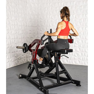 Muscle D Elite Seated Low Row SLR exerciser pulling back handles