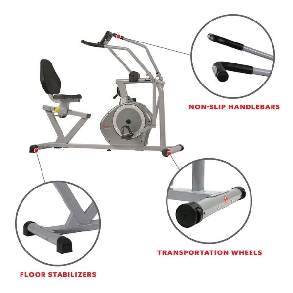 Arm Exerciser Magnetic Recumbent Bike W/ High 350 Lb Weight Capacity Feature