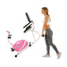 Sunny Health & Fitness Pink Magnetic Recumbent Bike Easy to Move