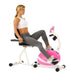 Sunny Health & Fitness Pink Magnetic Recumbent Bike Moel Trainer Side View